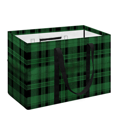 Green And Black Tartan Pattern Print Utility Tote Bag