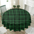 Green And Black Tartan Pattern Print Waterproof Round Tablecloth