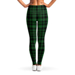 Green And Black Tartan Pattern Print Women's Leggings