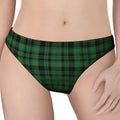 Green And Black Tartan Pattern Print Women's Thong