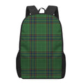 Green And Blue Stewart Tartan Print 17 Inch Backpack