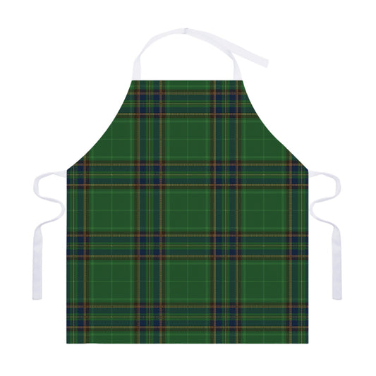 Green And Blue Stewart Tartan Print Adjustable Apron