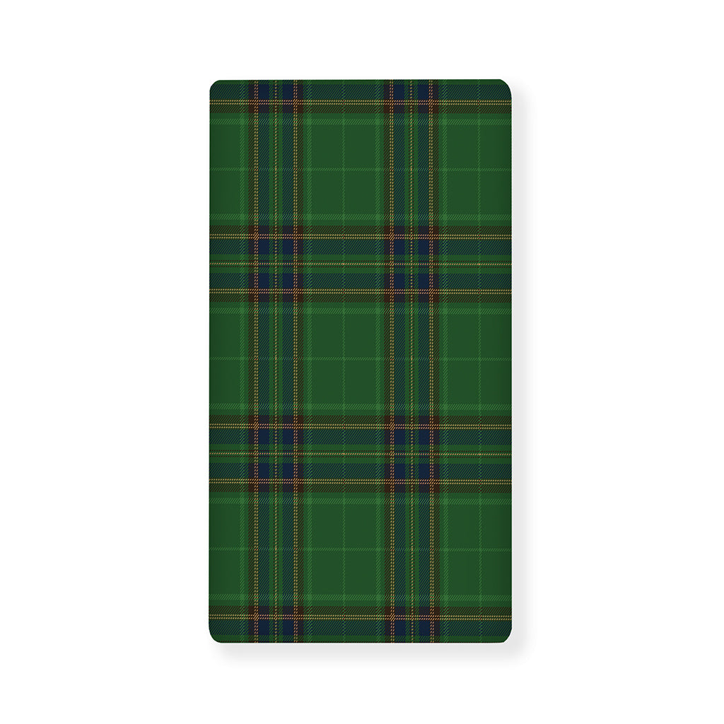 Green And Blue Stewart Tartan Print Baby Crib Sheet