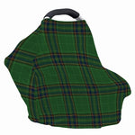 Green And Blue Stewart Tartan Print Baby Seat Cover