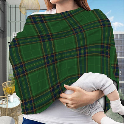 Green And Blue Stewart Tartan Print Baby Seat Cover