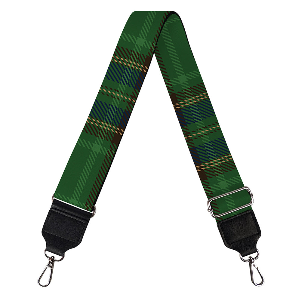 Green And Blue Stewart Tartan Print Bag Strap