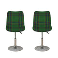 Green And Blue Stewart Tartan Print Bar Stool Covers