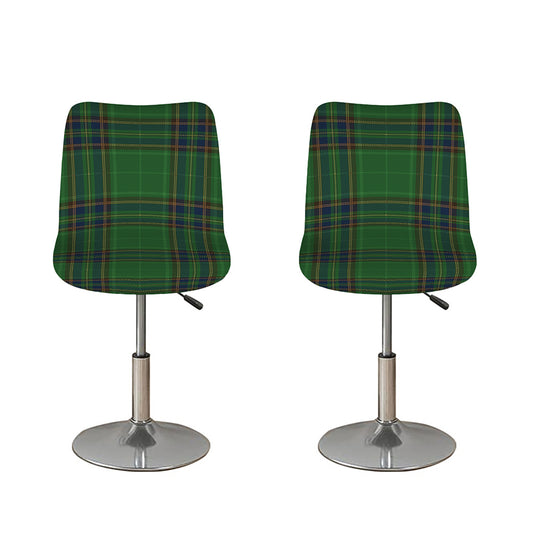 Green And Blue Stewart Tartan Print Bar Stool Covers