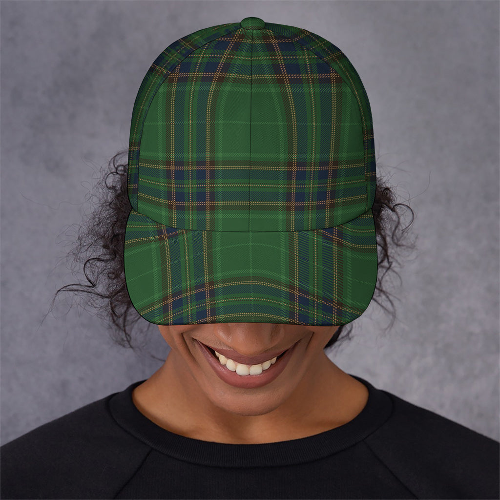 Green And Blue Stewart Tartan Print Baseball Cap