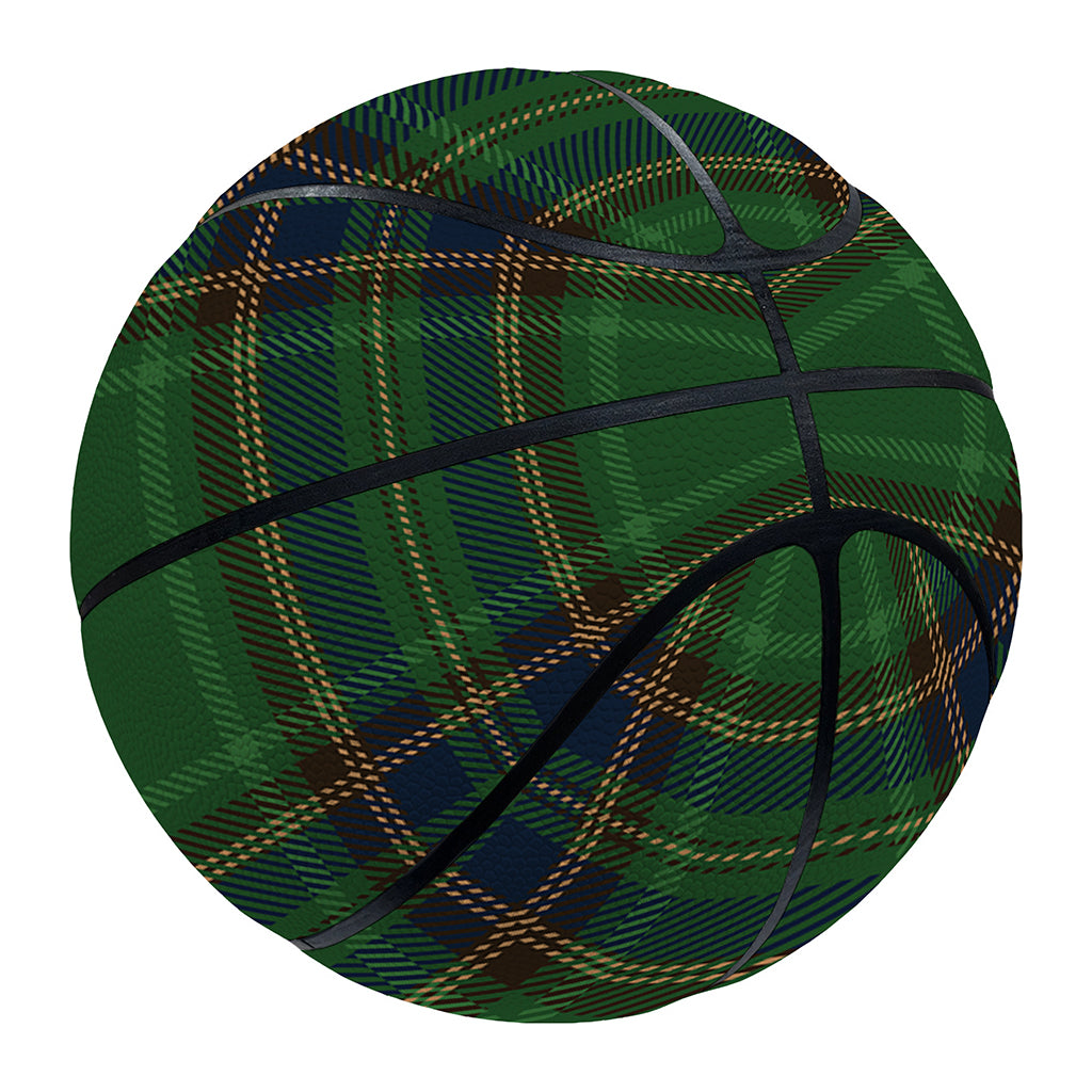 Green And Blue Stewart Tartan Print Basketball