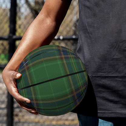Green And Blue Stewart Tartan Print Basketball