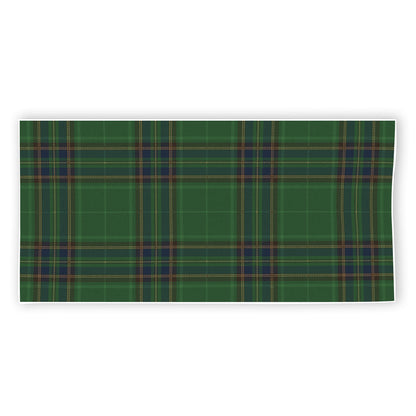 Green And Blue Stewart Tartan Print Beach Towel