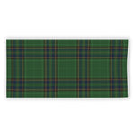 Green And Blue Stewart Tartan Print Beach Towel