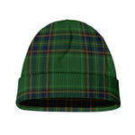 Green And Blue Stewart Tartan Print Beanie