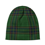 Green And Blue Stewart Tartan Print Beanie
