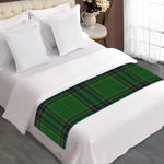 Green And Blue Stewart Tartan Print Bed Runner