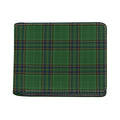 Green And Blue Stewart Tartan Print Bifold Wallet