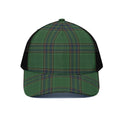 Green And Blue Stewart Tartan Print Black Mesh Trucker Hat
