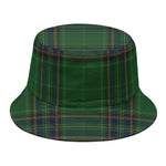 Green And Blue Stewart Tartan Print Bucket Hat