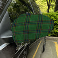 Green And Blue Stewart Tartan Print Car Side Mirror Covers