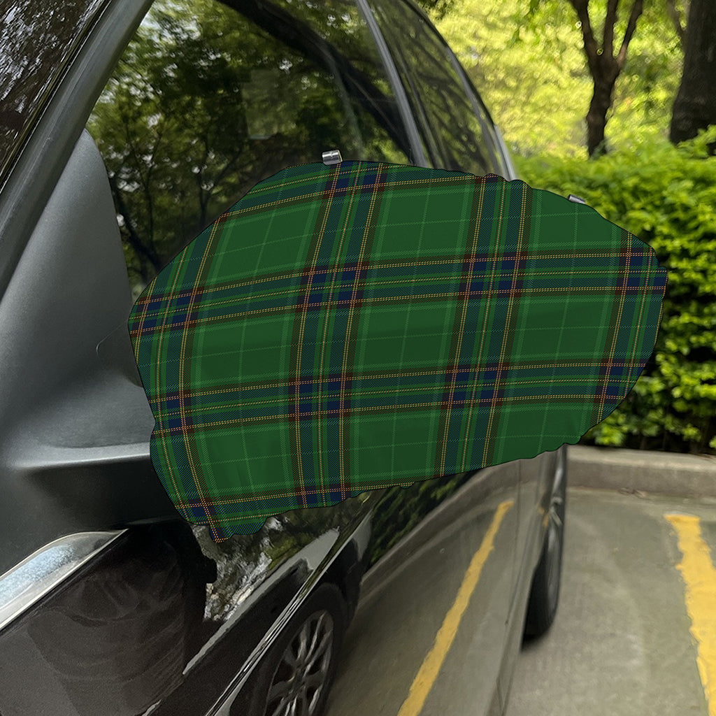 Green And Blue Stewart Tartan Print Car Side Mirror Covers