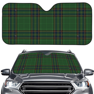 Green And Blue Stewart Tartan Print Car Windshield Sun Shade