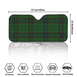 Green And Blue Stewart Tartan Print Car Windshield Sun Shade