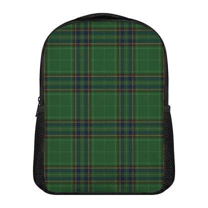 Green And Blue Stewart Tartan Print Casual Backpack