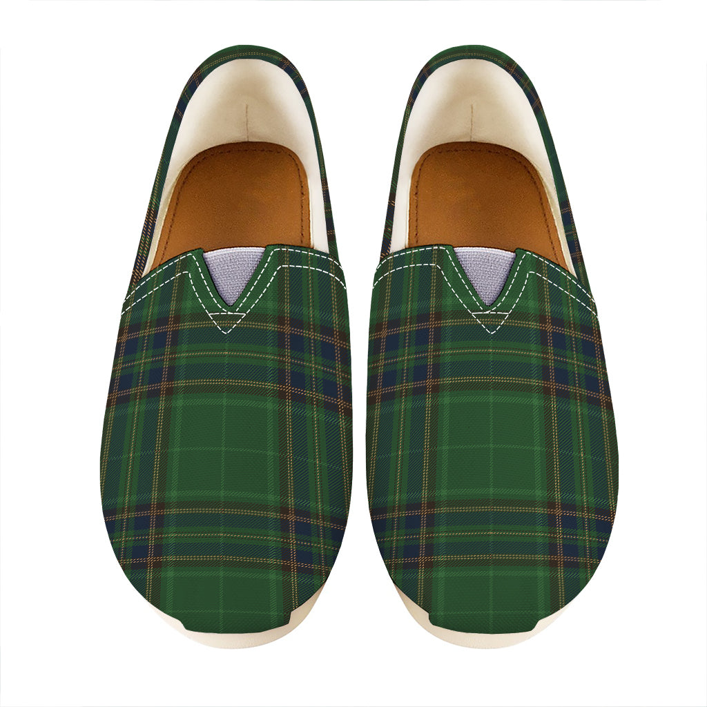 Green And Blue Stewart Tartan Print Casual Shoes