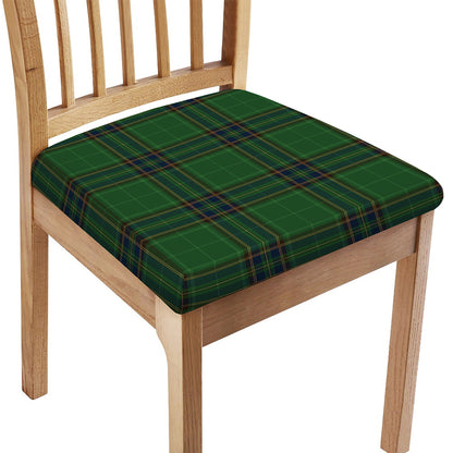 Green And Blue Stewart Tartan Print Chair Cushion Cover