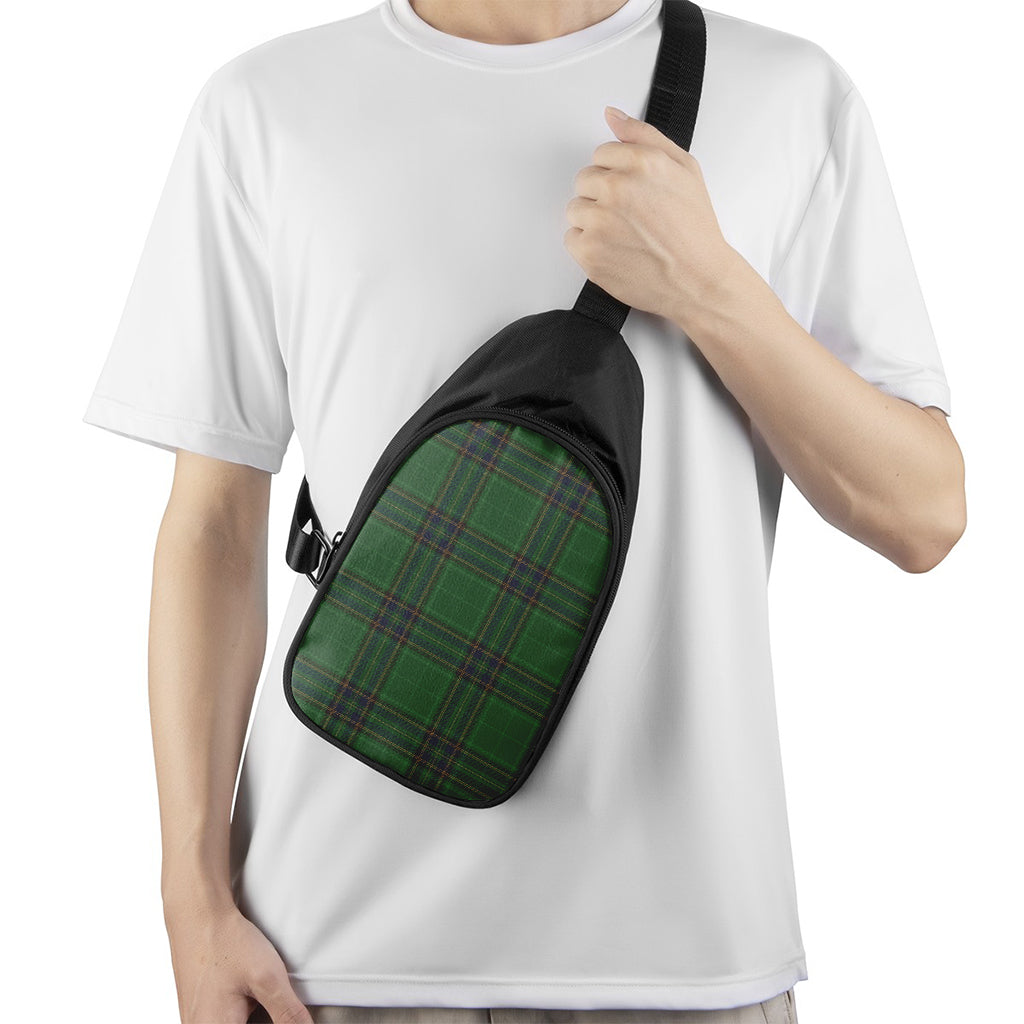 Green And Blue Stewart Tartan Print Chest Bag