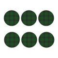 Green And Blue Stewart Tartan Print Coaster Set