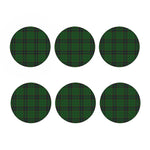 Green And Blue Stewart Tartan Print Coaster Set