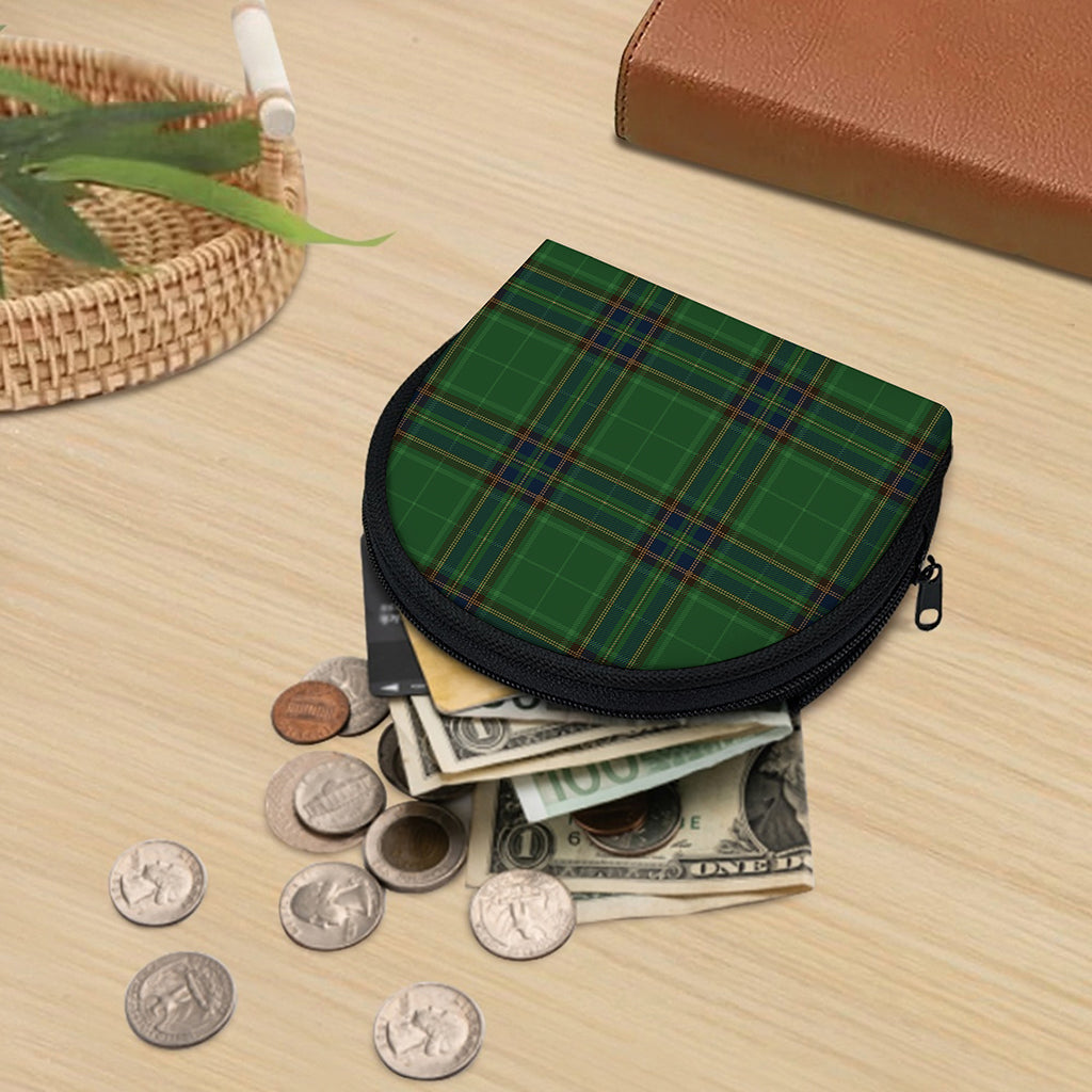 Green And Blue Stewart Tartan Print Coin Purse