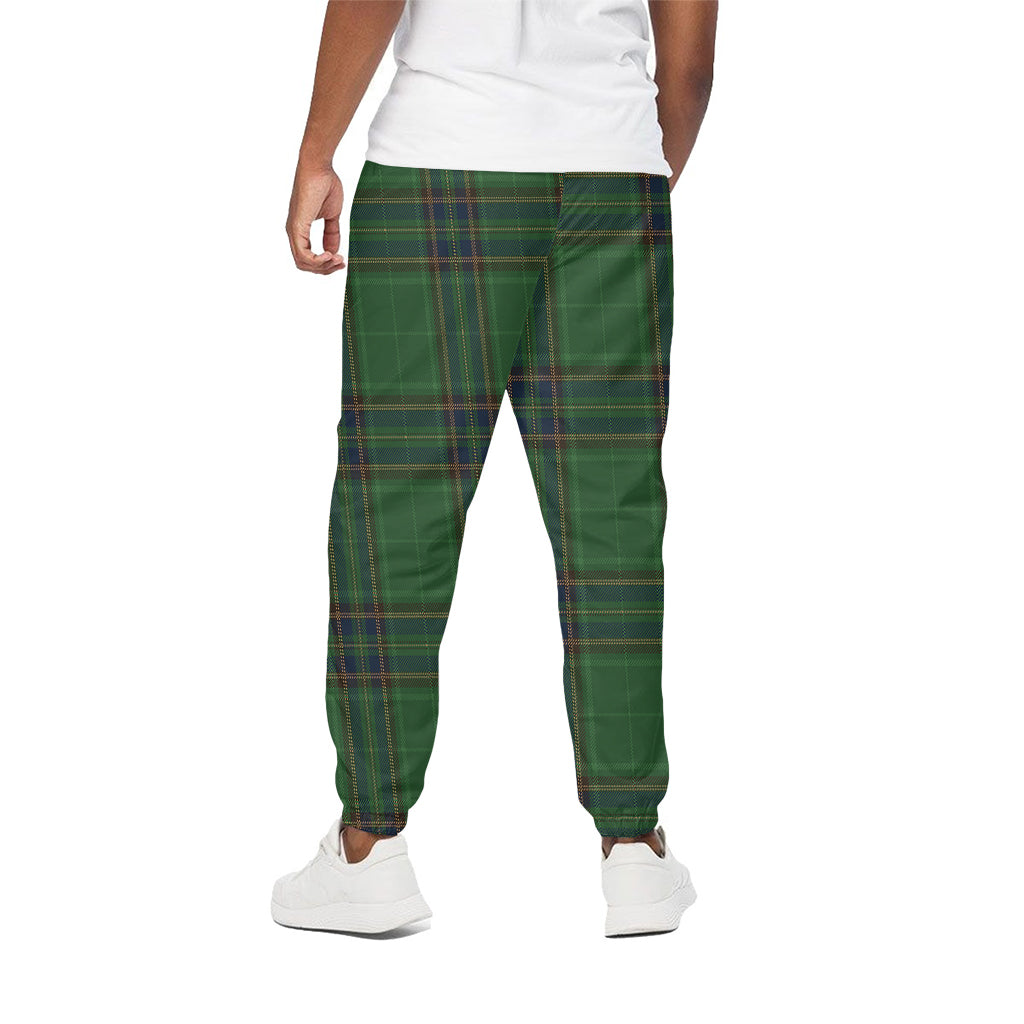 Green And Blue Stewart Tartan Print Cotton Pants