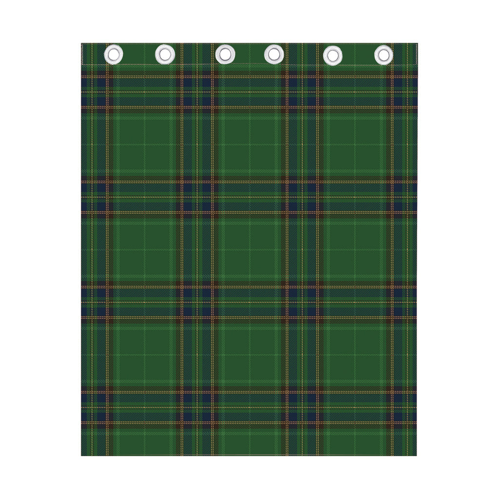 Green And Blue Stewart Tartan Print Curtain