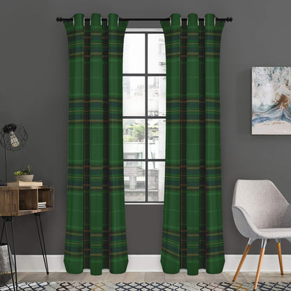 Green And Blue Stewart Tartan Print Curtain