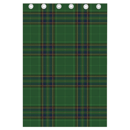 Green And Blue Stewart Tartan Print Curtain