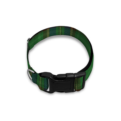 Green And Blue Stewart Tartan Print Dog Collar