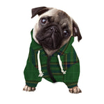 Green And Blue Stewart Tartan Print Dog Zip Up Hoodie