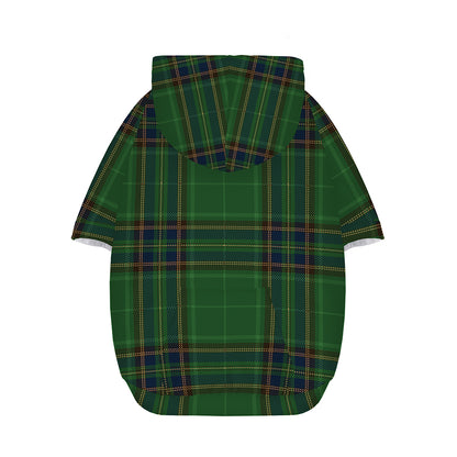 Green And Blue Stewart Tartan Print Dog Zip Up Hoodie