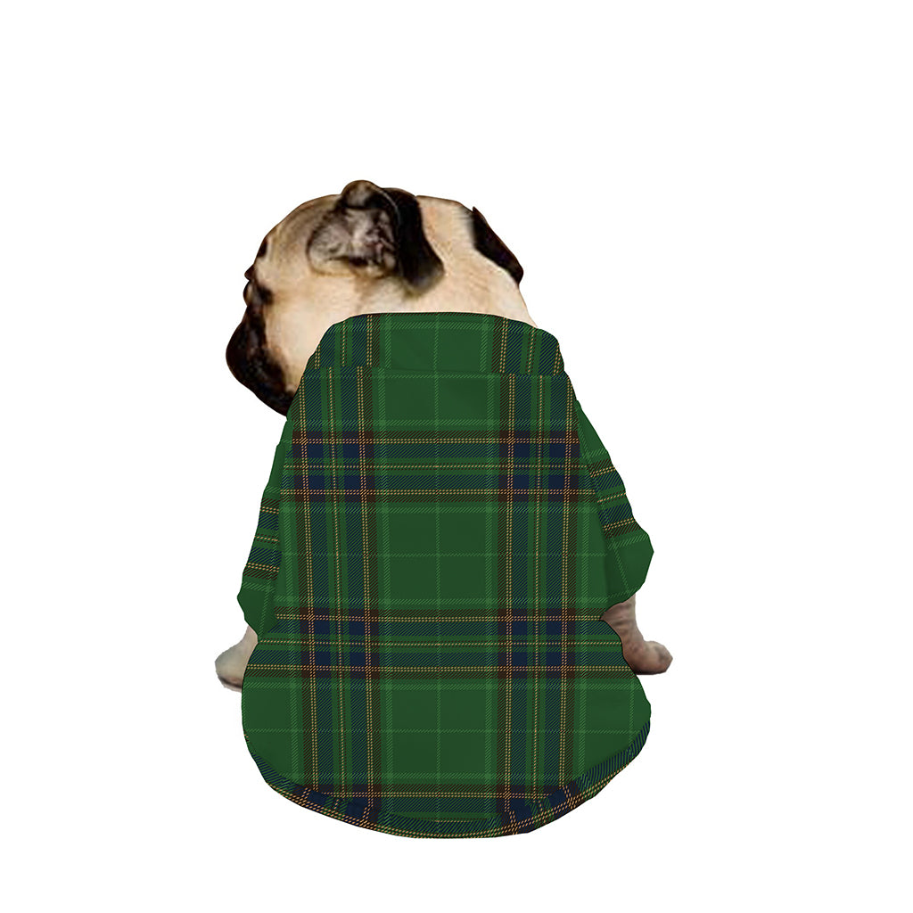 Green And Blue Stewart Tartan Print Dog Zip Up Jacket