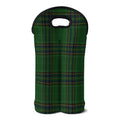Green And Blue Stewart Tartan Print Double Neoprene Wine Tote