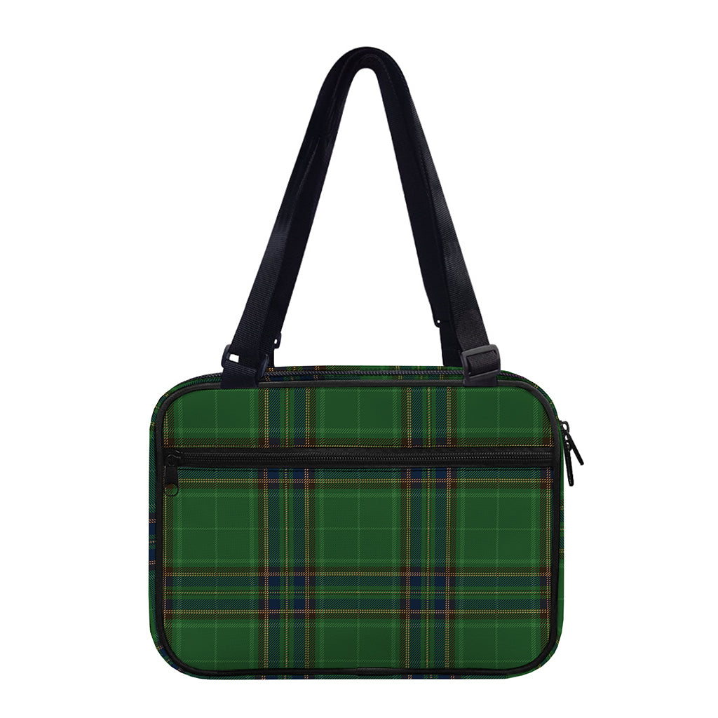 Green And Blue Stewart Tartan Print Double Strap Bible Bag