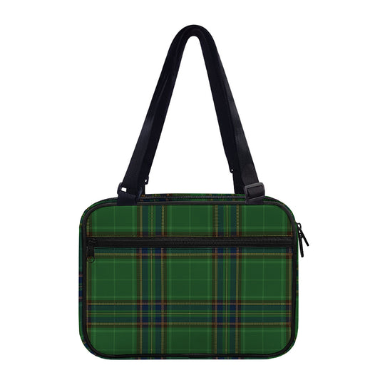 Green And Blue Stewart Tartan Print Double Strap Bible Bag