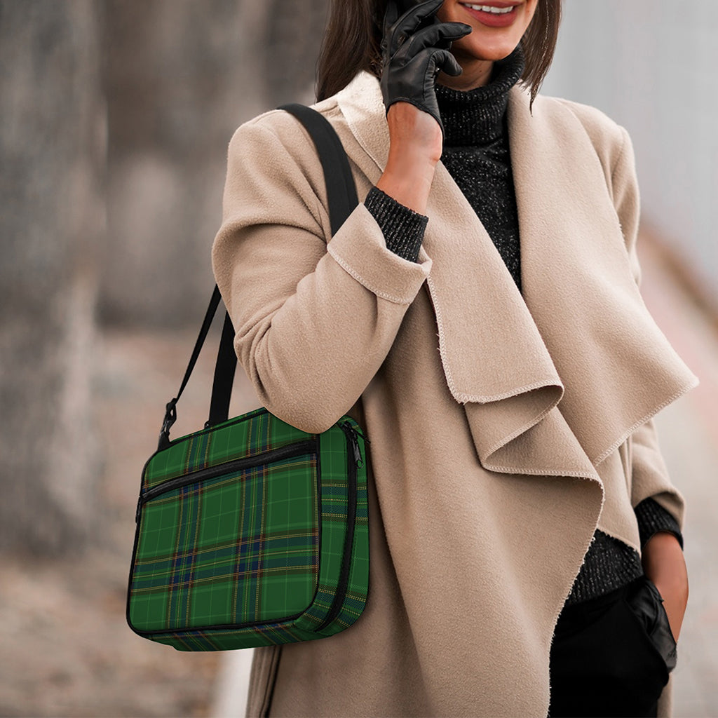 Green And Blue Stewart Tartan Print Double Strap Bible Bag