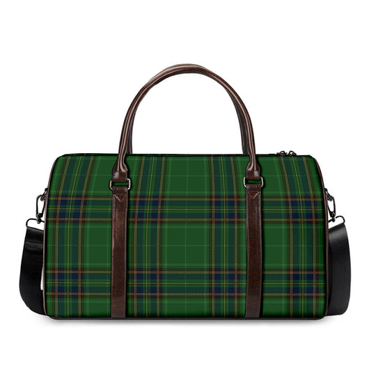 Green And Blue Stewart Tartan Print Duffle Bag