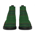 Green And Blue Stewart Tartan Print Flat Ankle Boots