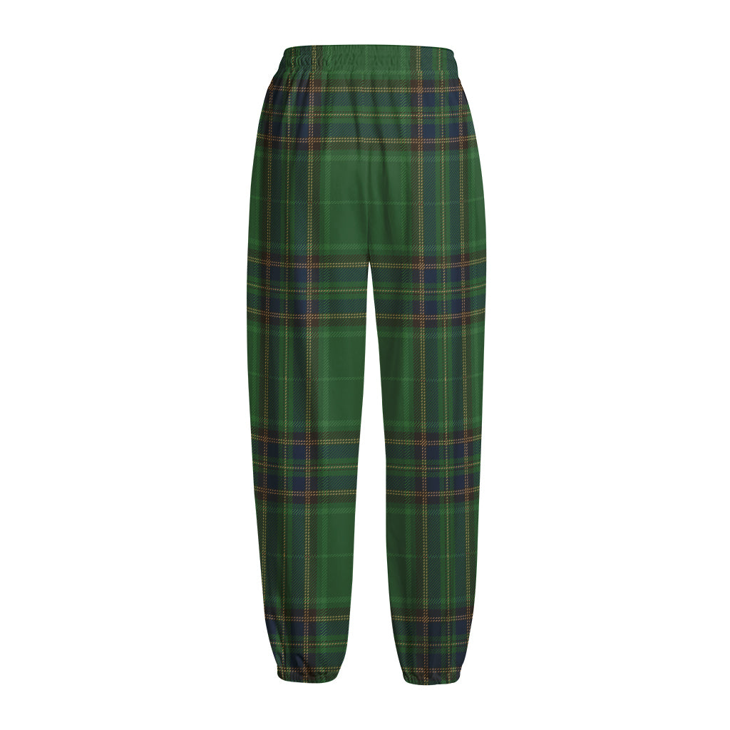 Green And Blue Stewart Tartan Print Fleece Lined Knit Pants