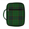 Green And Blue Stewart Tartan Print Front Pocket Bible Bag